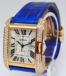 Cartier Tank Anglaise 18k Rose Gold Diamond Watch Box/Papers + Extras WT100016