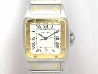 Pre-Owned CARTIER Santos Garbe LM Quartz White Men's Wristwatch 187 901, ML