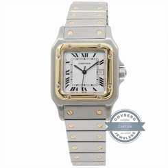 Cartier Santos W20058C4 Auto 29mm Steel Yellow Gold Mens Bracelet Watch Date