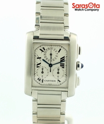 Cartier Tank Francaise 2303 Swiss Quartz Chronograph Stainless Steel Men's Watch
