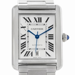 Cartier Tank Solo XL Silver Dial Automatic Mens Watch W5200028 7612456835513