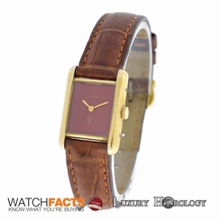 Genuine Ladies Cartier Tank Vermeil Silver & Gold Plaque Manual Wind Watch