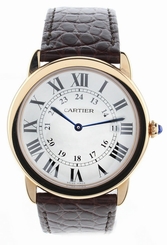 Cartier W6701008 Ronde Solo De Silver Dial Unisex Brown Leather Watch New In Box