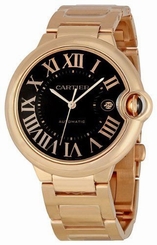 Cartier W6920036 Ballon Bleu 18k Pink Gold Men's Chocolate Dial Watch New in Box
