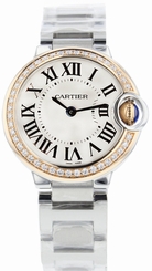 Cartier WE902079 Ballon Bleu Silver Dial 18KT Rose Gold Women SS Watch New Orig