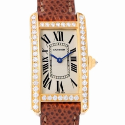 Cartier Tank Americaine 18K Yellow Gold Diamond Watch WB707231