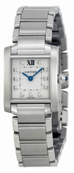 Cartier WE110006 Tank Francaise Silver Dial 11 Diamonds Women SS Watch New Orig 7613268359402