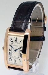 Cartier RARE LEFT HANDED American Tank 18k Rose Gold Watch Box/Papers W2608756 7612456685194