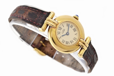 Vintage Must De Cartier Rivoli Quartz 925 Gold Plated Ladies Watch 1186
