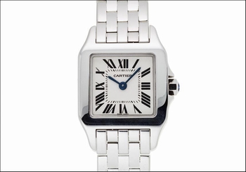 Pre-Owned CARTIER Santos Demoiselle SM Quartz White Women's Watch W25064Z5, ML 7612456269868
