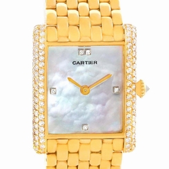 Cartier Tank Classic Paris Yellow Gold Mother of Pearl Diamond Watch