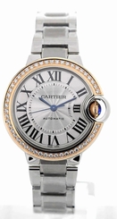 Cartier Ballon Bleu Silver Dial Diamond Automatic Women Watch WE902080 New Orig 7613268425954