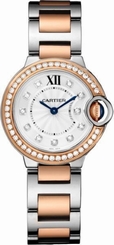 Fake AAA Cartier Ballon Bleu 28mm Steel and Rose Gold Women's Watch W3BB0009 Watch