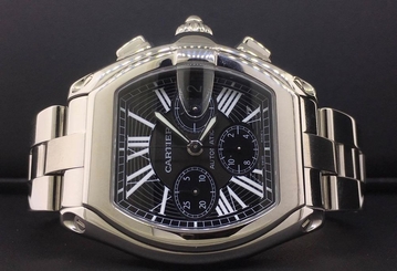 Cartier Roadster W62020X6  XL Chronograph Automatic Stainless Steel 2618 Black 7612456262487