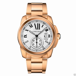 Cartier Calibre de Cartier w7100018 18kt Rose Gold Silver Dial NEW Ret: $44,800 7612456709548