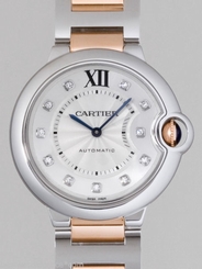 CARTIER BALLON BLEU 36.6mm 18k RG/SS DIAMOND DIAL WE902031 Ret: $10,500 7612456709609