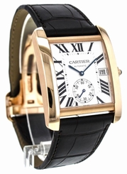 Cartier W5330001 Tank MC Mechanical Silver Dial Men BRN Leather Watch New In Box 7613268268773