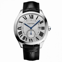 CARTIER MEN'S 40MM BLACK LEATHER BAND STEEL CASE AUTOMATIC WATCH WSNM0004