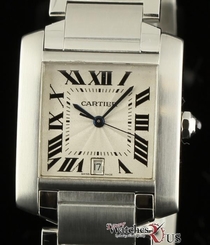 Cartier Tank Francaise Large W51002Q3 Steel Automatic Silver Dial Warranty #923 7612456002229