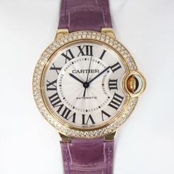 Cartier Ballon Bleu Medium 36mm 18k Yellow Gold w/ Diamonds W69006Z2