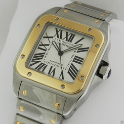 Cartier Santos 100 Stainless Steel & Yellow Gold w200728g Brand NEW Ret: $11,900 612456000000