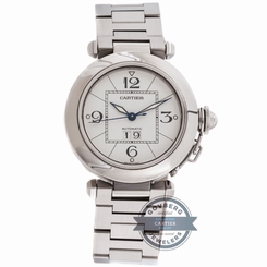 Cartier Pasha 2475 Auto 35mm Steel Mens Bracelet Watch Date