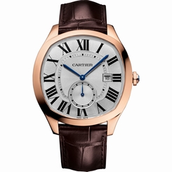 CARTIER Drive Automatic WGNM0003 Rose Gold Leather NEW Silver Ret: $19,300