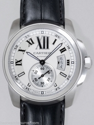 CARTIER Calibre de Cartier Automatic SS Leather WHITE DIAL W7100037 Ret: $7,150 7612456685194