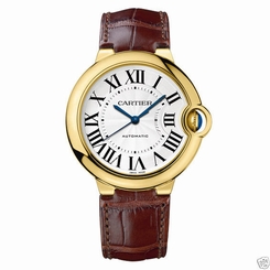 Cartier Ballon Bleu 36mm w6900356 18kt Yellow Gold Leather Strap NEW Ret: $13100
