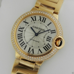 CARTIER Ballon Bleu 18K Yellow Gold MEDIUM Diamond WE9004Z3 Retail: $43,500 7612456339899