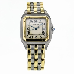 Cartier Panthere Steel and Gold Quartz White Dial Ladies Watch 183957