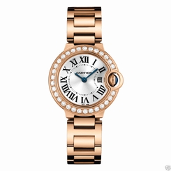 Cartier Ballon Bleu 28mm we9002z3 18kt Rose Gold Quartz Diamond Retail: $30,200 7612456339776