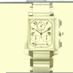 Authentic Cartier Tank Francaise Chronograph Steel Watch W51001Q3 Circa 1999
