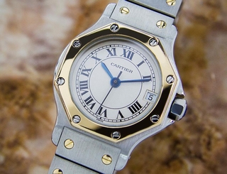 Luxurious Ladies Cartier Santos Quartz 18k and Stainless Steel Watch c2000 L159
