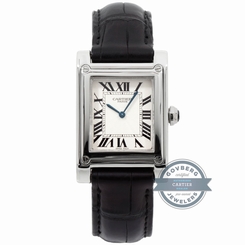 Cartier Tank A Vis W1539951P Manual Platinum Mens Strap Watch
