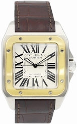 Men's Cartier Santos 100 18k Gold & Stainless Steel Ref 2656