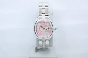 Fake AAA LADIES CARTIER ROADSTER STAINLESS STEEL MOP DIAMOND ENCRUSTED WATCH W6206006 Watch