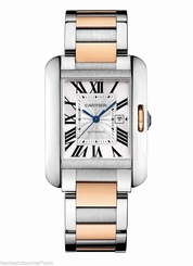 CARTIER Tank Anglaise MEDIUM 18kt Pink Gold Stainless Steel W5310007 Ret: $9,100 7612456857140