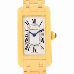 Cartier Tank Americaine 18K Yellow Gold Ladies Watch W26015K2