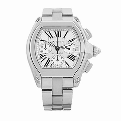 CARTIER Stainless Steel Large Roadster Chronograph W62019X6 Box Warranty MINTY 7612456262470