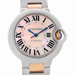 Cartier Ballon Bleu Midsize Ladies Steel Rose Gold Watch W6920070 7612456848339