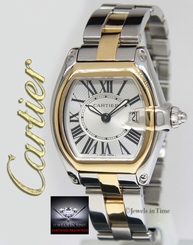 Cartier Roadster 18k Yellow Gold/Steel Silver Dial Ladies Quartz Watch 2675