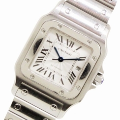 Pre-Owned CARTIER Santos Galbee LM W20025D6 Men's/Women's SS Silver Quartz, MD