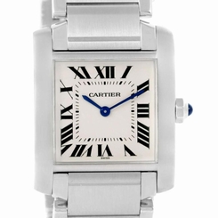 Cartier Tank Francaise Midsize Silver Dial Steel Ladies Watch WSTA0005 7613268375822