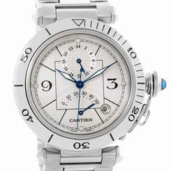 Cartier Pasha Power Reserve GMT Stainless Steel Watch W31037H3