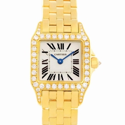 Cartier Santos Demoiselle Ladies Yellow Gold Diamond Watch WF9001Y7 7612456269868