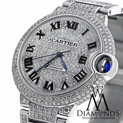 Diamond Cartier Ballon Bleu W6920071 Automatic Small Watch Diamond Pave Dial 845960039222