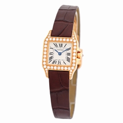 CARTIER 18K Rose Gold Santos DeMoiselle Factory Diamonds wf902006 Box Warranty