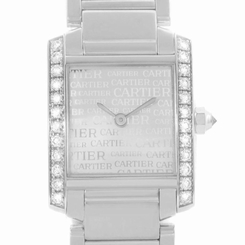 Cartier Tank Francaise Small 18k White Gold Diamond Watch WE1002S3 7612456137822