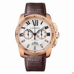 Cartier Calibre de Cartier Chronograph W7100044 Rose Gold NEW Leather Ret:$28500 7613268267257